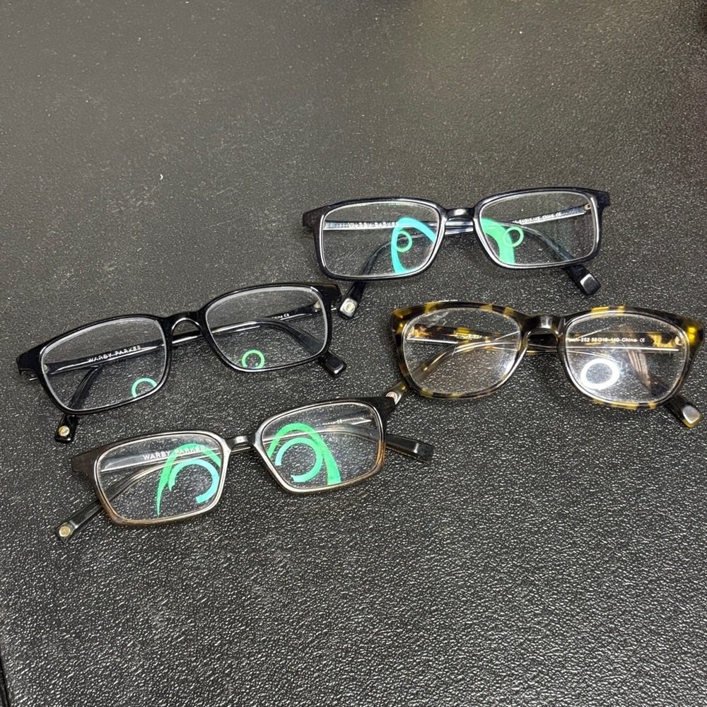 Warby Parker Eyeglass Prescription Glasses Frames Bundle of 4 Unisex